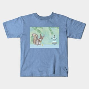 Squirrel in Winter Kids T-Shirt